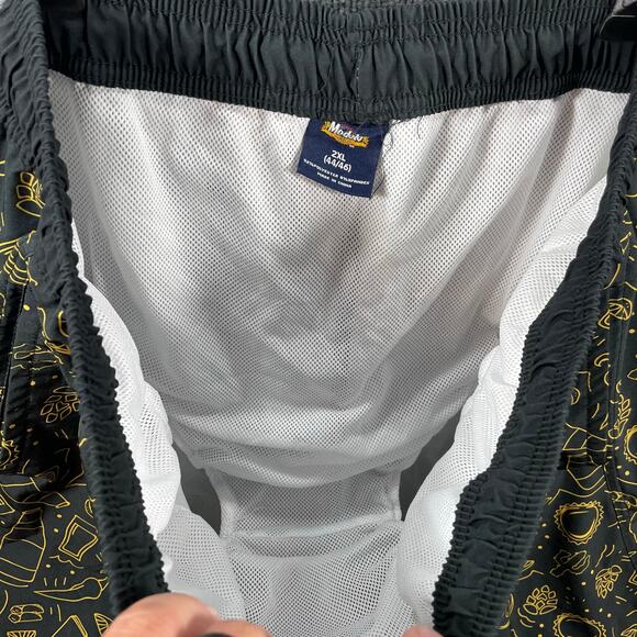 Modelo Swim Shorts Men's 2XL Black/Yellow Geometric Allover Lined Drawstring - Picture 6 of 10